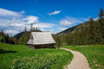 An old cottage on Olczyska Glade. Tatra Mountains.