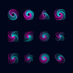 Farbverlauf Spiralvektorillustration aus Linien