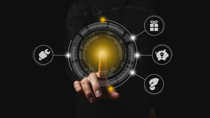 Shopping online and shopping in the virtual interface global network, online banking and digital marketing. Modern technologies for buying and selling