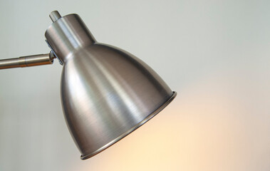 Close up of steel lamp