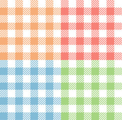 Gingham Seamless Pattern Background Set. Vector