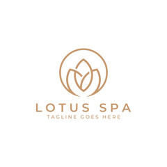 Fototapeta premium A beautiful and naturally beautiful lotus spa flower, with a luxurious and elegant lotus flower vector illustration editing, suitable for beauty and cosmetic salons.
