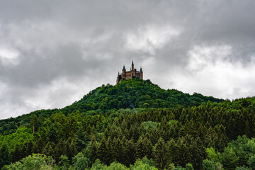 Burg Hohenzollern, Hohenzollern, Schloss, Hügel, Landschaft, Baden Württemberg, Bisingen, Nebel