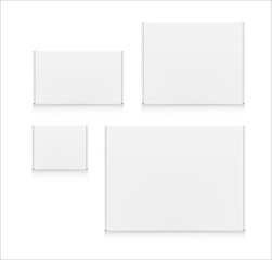 Realistic close mailing box mockup set. Up and side view. Ready for presentation your product. Vector illustration. EPS10.	