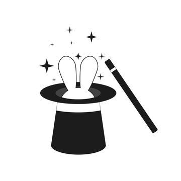 recommend clip art:  illustration of magic wand and rabbit in hat