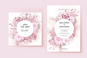 Luxury Rose Pink Valentine Wedding Invitation Template