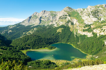 Trnovacko lake in the mountains captured in Montenegro