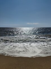 beach, sea, ocean, water, wave, waves, sand, coast, sky, nature, summer, landscape, shore, surf, horizon, seascape, travel, sun, wind, clouds, coastline, blue, vacation, tropical, foam