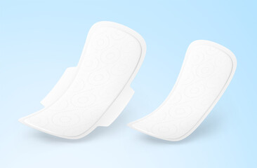 Realistic women pad mockup set. Perspective view. Vector illustration. Сan be used for healthcare, medical and other needs. EPS10. © realstockvector