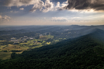 Green Mountains, Farmland and Dramatic Clouds