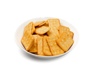 Crackers or biscuits. Cookies isolated