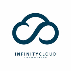 Fototapeta premium infinity cloud line logo design