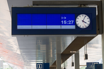 railway station display analog clock modern concept