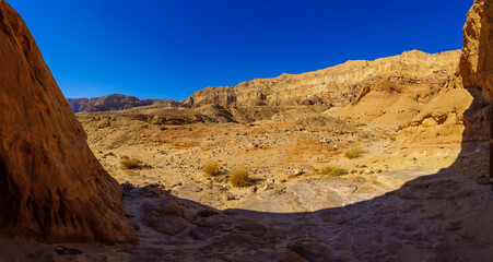 Panoramic view of the rock formations, Timna desert park