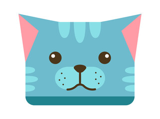 Cartoon cat face. Vector illustration