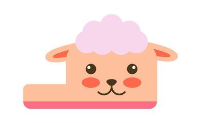 Children sheep slipper. Vector illustration