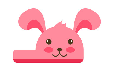 Children hare slipper. Vector illustration