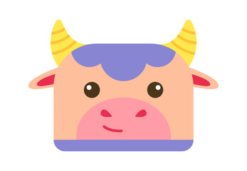 Cartoon cow face. Vector illustration