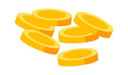 Golden coins money. Vector illustration