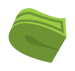 Rolled up stack of banknotes. Vector illustration