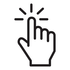 Icono cursor en forma de mano señalando - obrazy, fototapety, plakaty