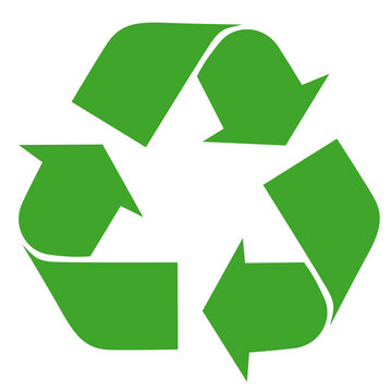 Icono de Reciclar con tres flechas verde