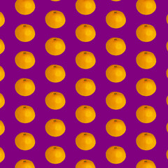 Fototapeta premium Mandarin pattern on a violet background