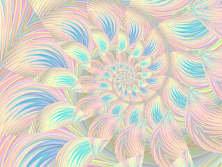 feathery pastel spiral swirl design