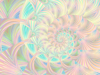 pastel spiral with overlap and detail