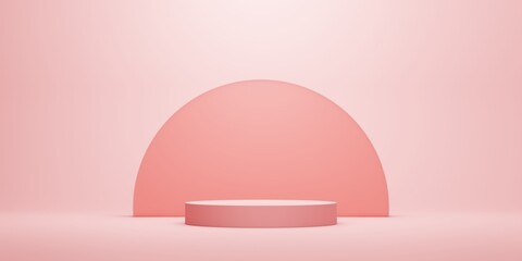 Pink Pastel pedestal for product presentation.