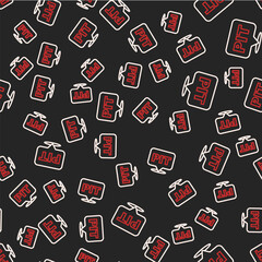 Line Pit stop icon isolated seamless pattern on black background. Vector