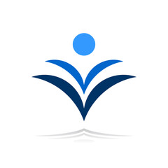 Abstract Blue Floral Icon. Element for Design.