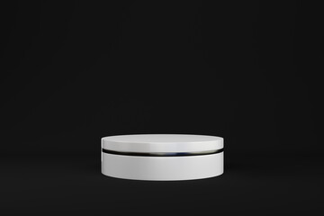 Abstract minimal background. White cylindrical pedestal for product display