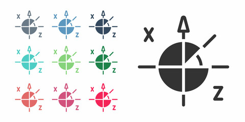 Black Trigonometric circle icon isolated on white background. Set icons colorful. Vector