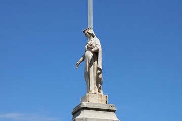 Statue de la vierge Marie, ville de Belley, département de l'Ain, France