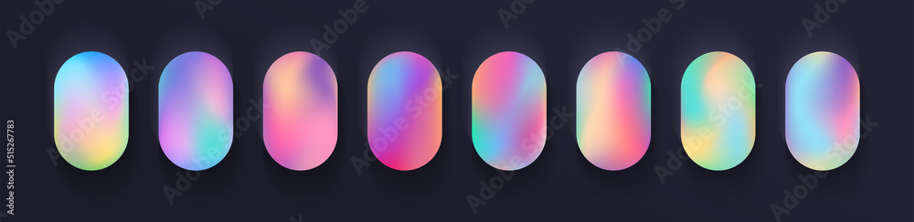 Wall mural gradient background set. soft color. bright colorful colors. simple modern screen design. sunset and