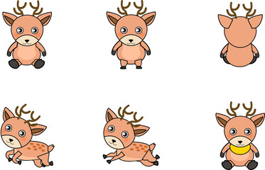 可愛い鹿のイラストセット