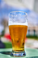 glass of beer on the table