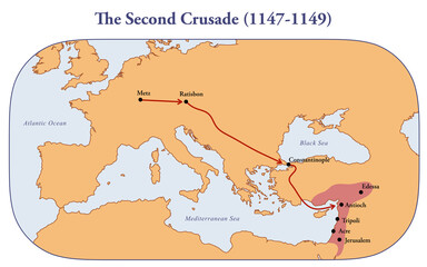 Map of the second crusade route