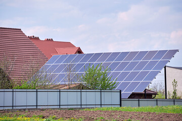 Residential house with solar photovoltaic panels for producing of clean ecological electrical...