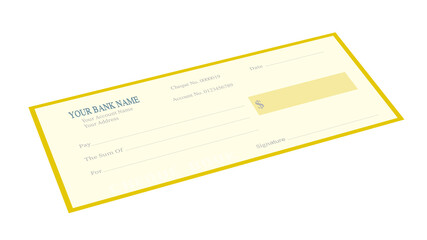 Yellow Cheque in white color