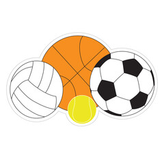 Pelotas de basketball, volleyball, tenis y football