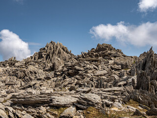 mountain with blue sky, Glyder Fawr, Wales