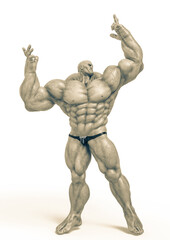 Fototapeta na wymiar bodybuilder man pose one