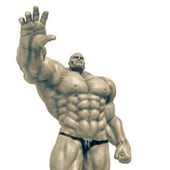 bodybuilder man super hero pose six