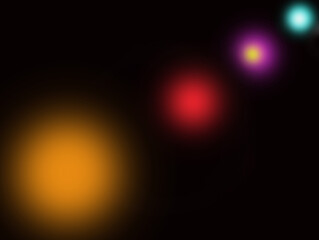 Abstract solar system on black background