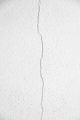 Rough white wall with cracks. Degradation concept.
Abstract textured white background.