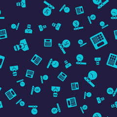 Set Train conductor, station board, Toilet and clock on seamless pattern. Vector