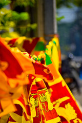 Sri Lankan flags to sell for the independence day.