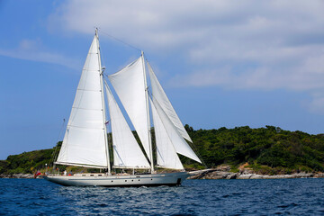 Fototapeta premium Luxury Sailing Ship Schooner Yacht